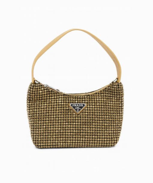 Prada Re-Edition Mini Satin Bag With Crystals