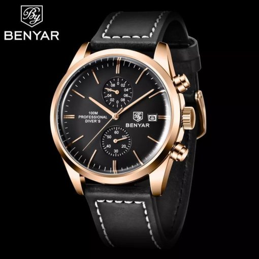 Benyar 5187 Men's Chronograph Watch – Black