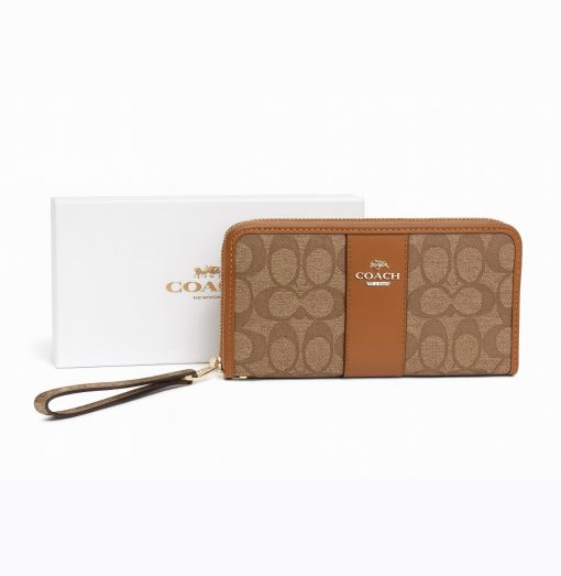 Coach Accordion Zip Wallet In Colorblock Signature Canvas