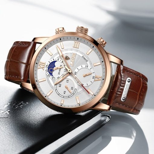 Lige 8932 Men's Chronograph Watch – Brown/White