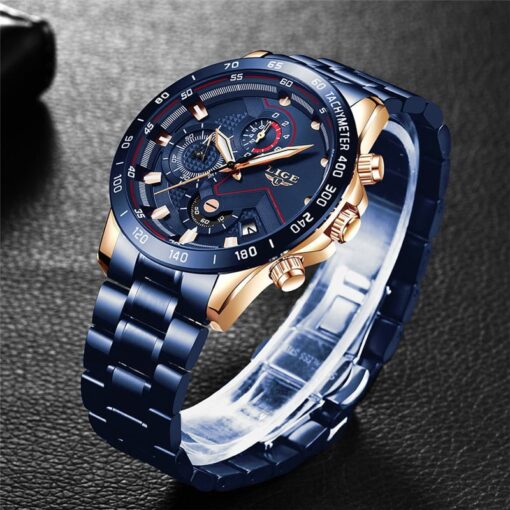 Lige 9982 Men's Chronograph Watch – Blue