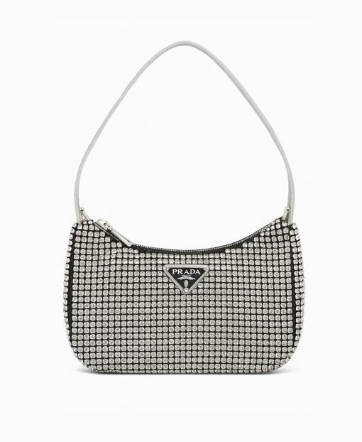 Prada Re-Edition Mini Satin Bag With Crystals
