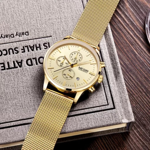 Megir 2011 Men's Watch – Gold