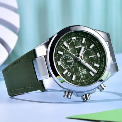 Benyar 5206 Mens Chronograph Watch – Green
