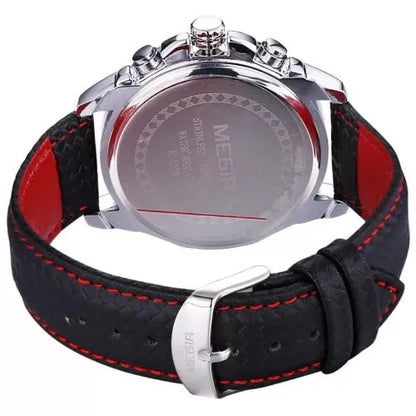 Megir 1010 Men's Leather Quartz Watch