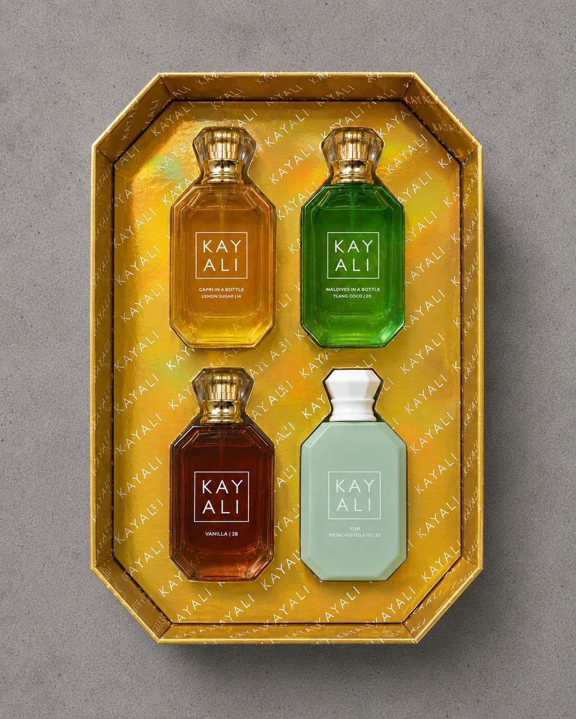 Kayali (Yum Pistachio/Maldives/Capri/Vanilla) Set (4x30ml) (Yellow Box)