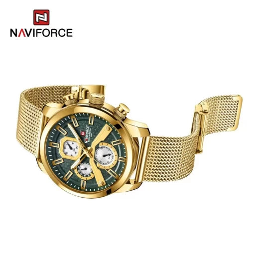 Naviforce 9211 Men's Chronograph Mesh Watch – Gold