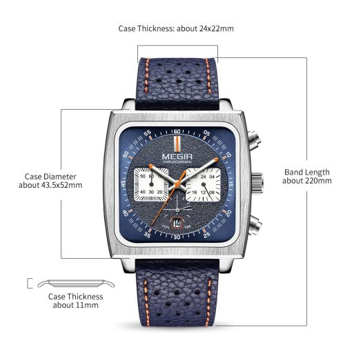 Megir 2182 Men's Chronograph Watch – Blue