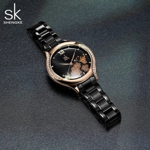 Shengke K0172 Ladies Watch – Black