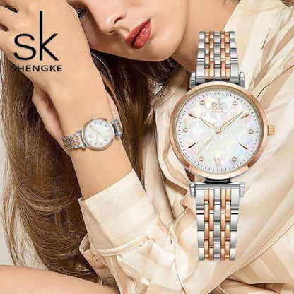 Shengke K0136 Ladies Watch – Rose Gold/Silver