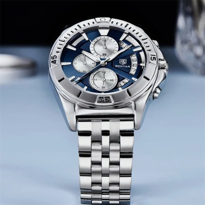 Benyar 5180 Men's Chronograph Watch – Silver