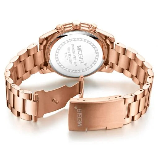 Megir 2057 Ladies Chronograph Watch – Rose Gold