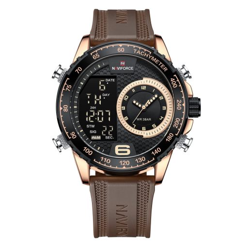 Naviforce 9199 Men's Analog/Digital Watch – Brown