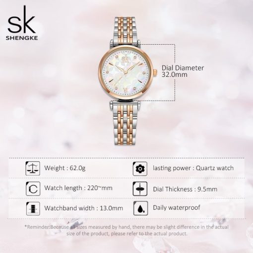 Shengke K0136 Ladies Watch – Rose Gold/Silver
