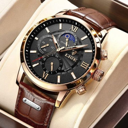 Lige 8932 Men's Chronograph Watch – Brown/Black