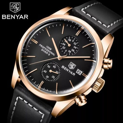 Benyar 5187 Men's Chronograph Watch – Black