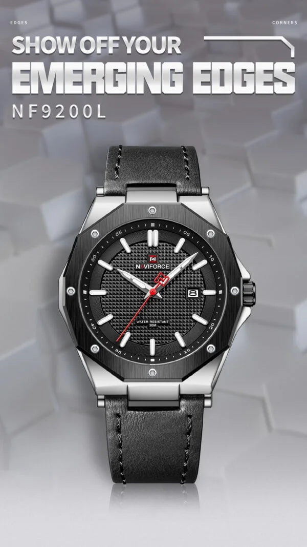 Naviforce 9200 Men's Chronograph Watch – Black