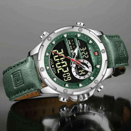 Naviforce 9208 Men's Analog/Digital Watch – Green