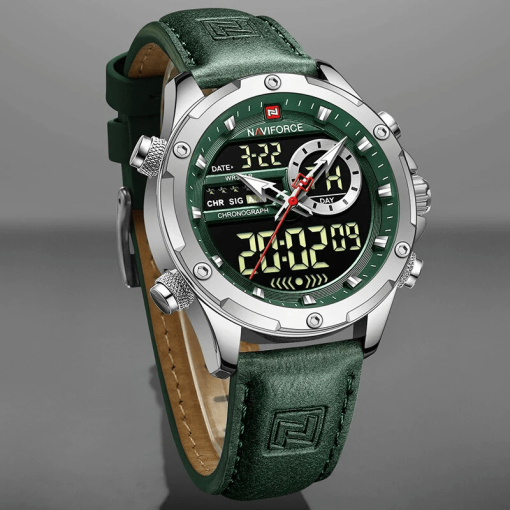 Naviforce 9208 Men's Analog/Digital Watch – Green