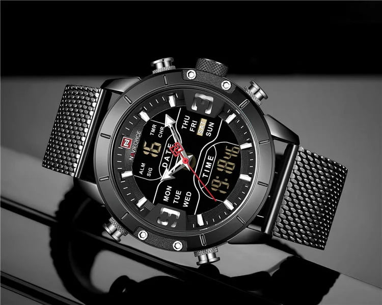 Naviforce 9153 Men's Digital/Analog Watch – Black