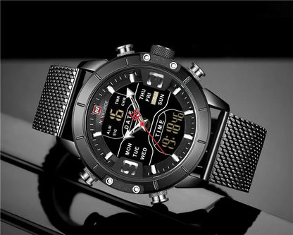 Naviforce 9153 Men's Digital/Analog Watch – Black