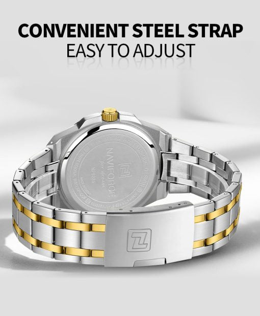 Naviforce 9226 Men's Watch – Silver/Gold