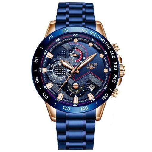 Lige 9982 Men's Chronograph Watch – Blue