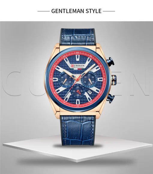 Curren 8392 Men's Chronograph Watch – Blue/Gold