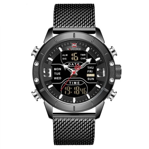 Naviforce 9153 Men's Digital/Analog Watch – Black