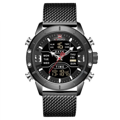 Naviforce 9153 Men's Digital/Analog Watch – Black