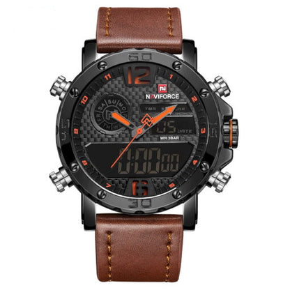 Naviforce 9134 Men's Analog/Digital Watch – Brown