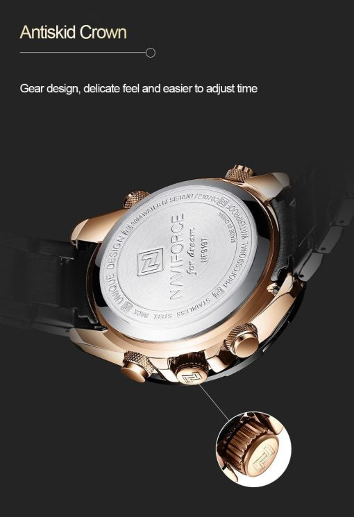 Naviforce 9197 Men's Analog/Digital Watch – Black/Gold