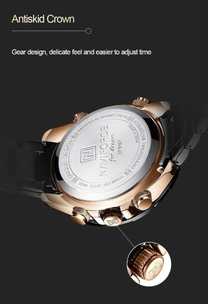 Naviforce 9197 Men's Analog/Digital Watch – Black/Gold