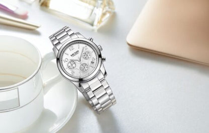 Megir 2057 Ladies Chronograph Watch – Silver