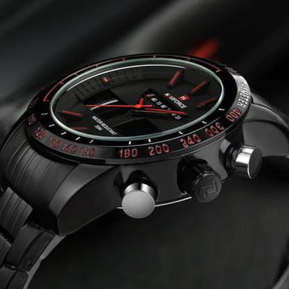 Naviforce 9024 Men's Analog/Digital Watch – Black