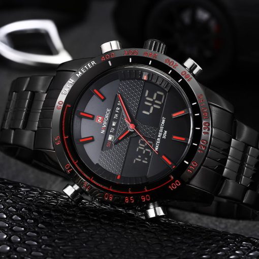 Naviforce 9024 Men's Analog/Digital Watch – Black