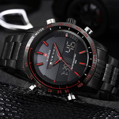 Naviforce 9024 Men's Analog/Digital Watch – Black