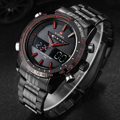 Naviforce 9024 Men's Analog/Digital Watch – Black