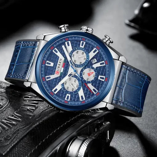 Curren 8392 Men's Chronograph Watch – Blue/Silver
