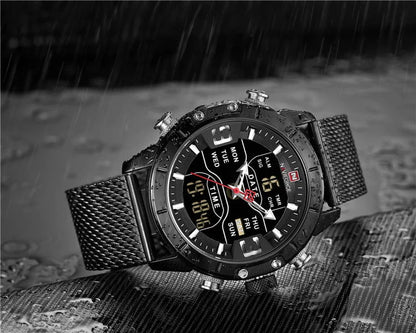 Naviforce 9153 Men's Digital/Analog Watch – Black