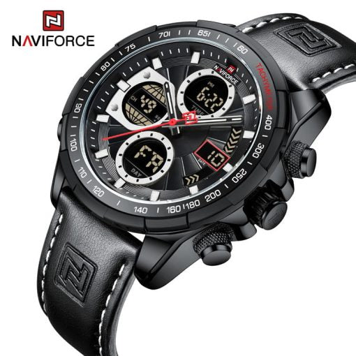 Naviforce 9197 Men's Analog/Digital Watch – Black