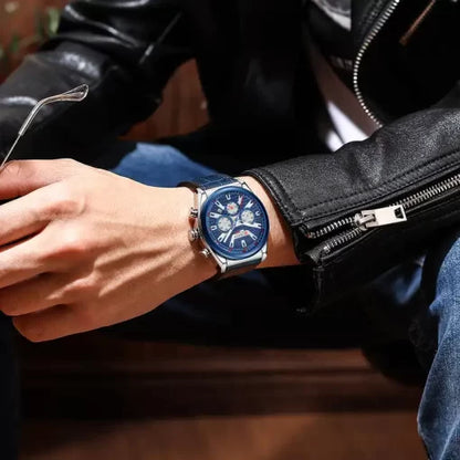 Curren 8392 Men's Chronograph Watch – Blue/Silver