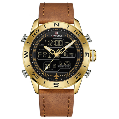 Naviforce 9144 Men's Analog/Digital Watch – Brown