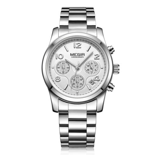 Megir 2057 Ladies Chronograph Watch – Silver