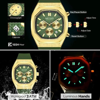 Megir 2215 Men's Chronograph Watch – Green