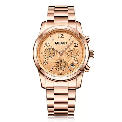 Megir 2057 Ladies Chronograph Watch – Rose Gold