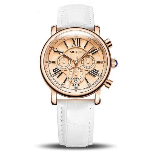 Megir 2058 Ladies Chronograph Watch – White