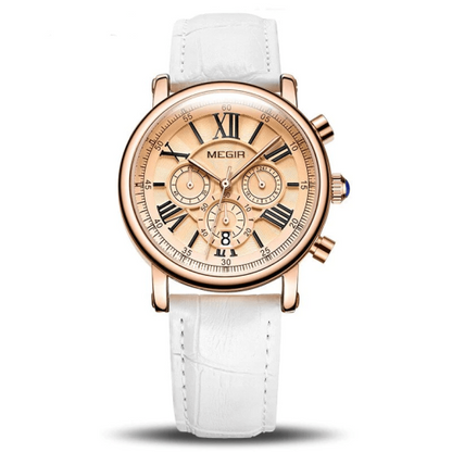 Megir 2058 Ladies Chronograph Watch – White