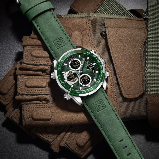 Naviforce 9197 Men's Analog/Digital Watch – Green