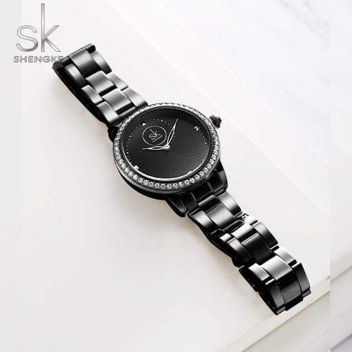 Shengke K0111 Ladies Watch – Black